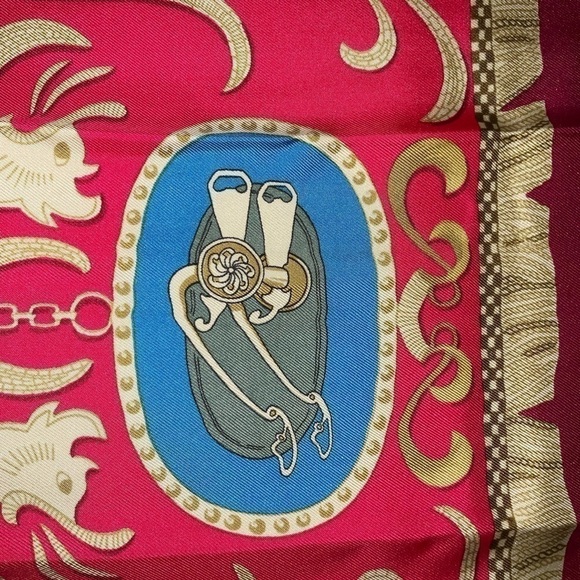 Hermes 100% Silk Scarf “LA PRESENTATIONS” Purple Knight Carriage Carre 90 - Picture 11 of 15